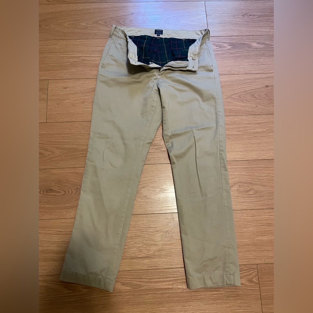 J Crew Mens 33x32 The Sutton Chinos Fleece Lined